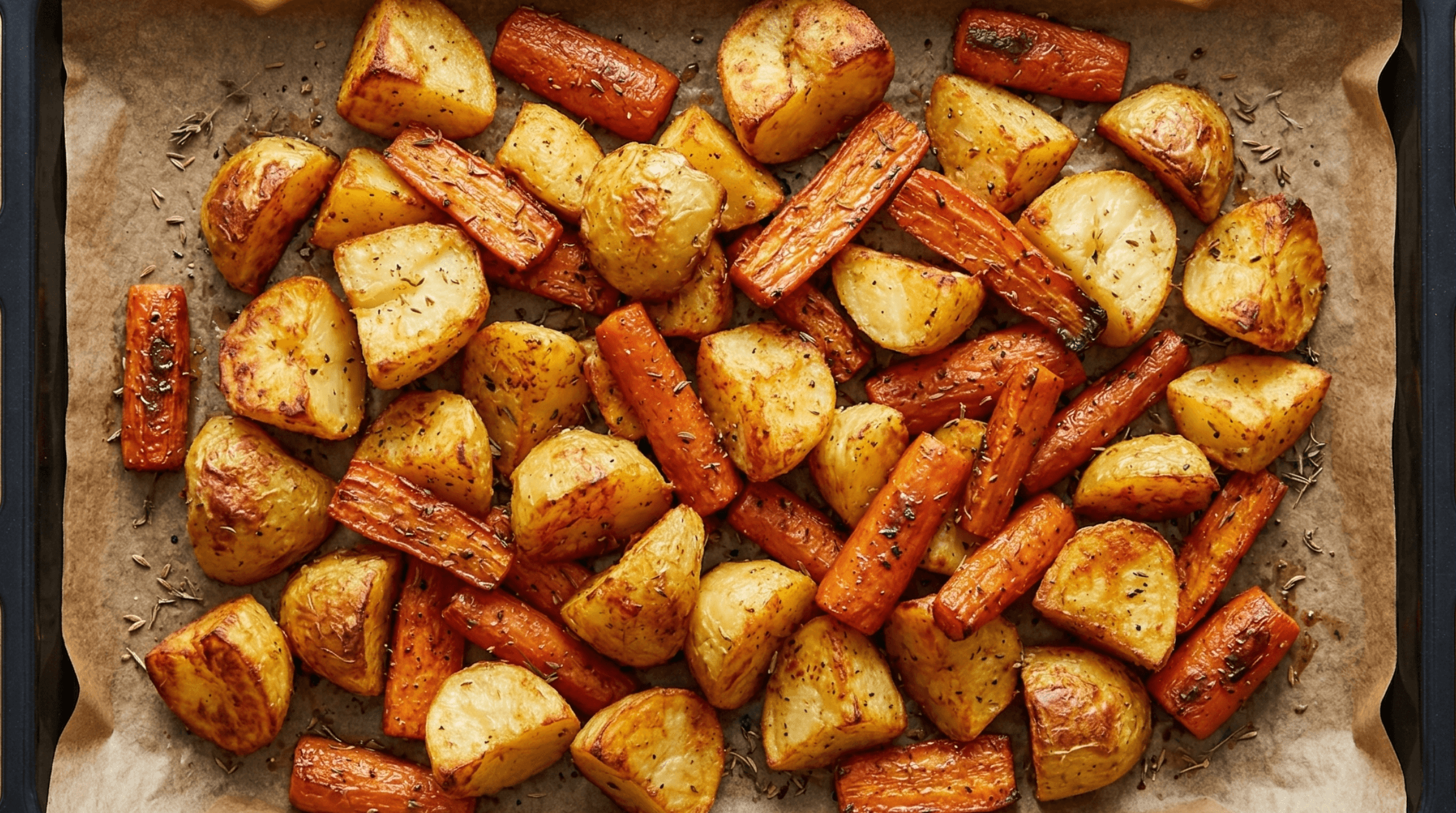 Gekruide Aardappel & Wortel Traybake
